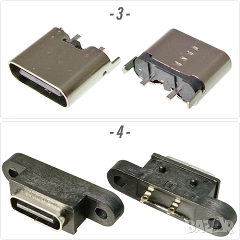 Букса конектор USB Type-C  4 pin 2 pin , Waterproof IP67-IP68 panel mount, снимка 3 - Ремонт на друга електроника - 50423467