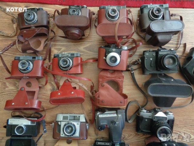 Продавам Голям лот от 14 бр. Ретро  Фотоапарати (Zenit, Olympus, Agfa, Смяна 2, 4, 6, 8) , снимка 2 - Фотоапарати - 54685930