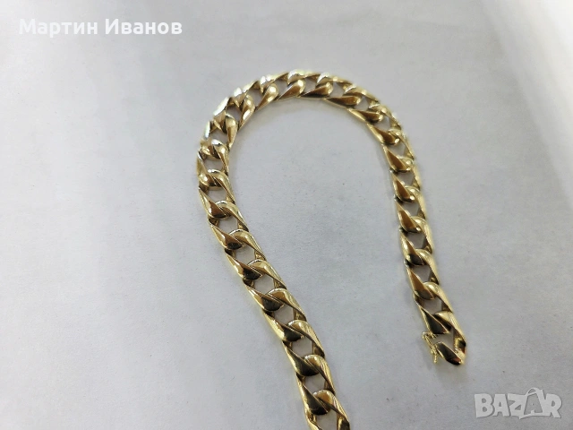 Златна плътна гривна, снимка 3 - Гривни - 54552902