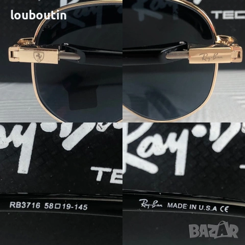 Ray Ban Ferrari 3 цвята мъжки слънчеви очила авиатор минерално стъклоло, снимка 9 - Слънчеви и диоптрични очила - 55153693