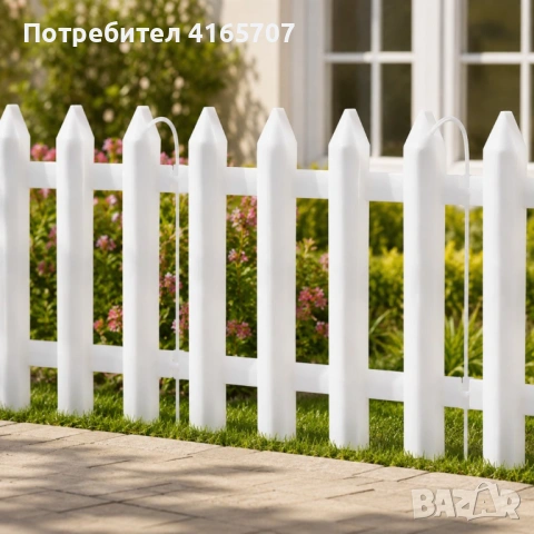 Декоративна градинска ограда 300 см – комплект 10 бр. бели PVC панели 30x30 см, устойчива на UV лъчи, снимка 6 - Градински мебели, декорация  - 54823722