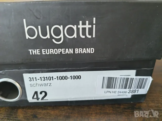 Нови мъжки обувки Bugatti Renato – естествена кожа, черни, №42, снимка 4 - Официални обувки - 55623892
