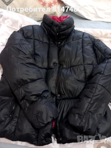 Дамско черно топло яке L размер, снимка 2 - Якета - 53992363