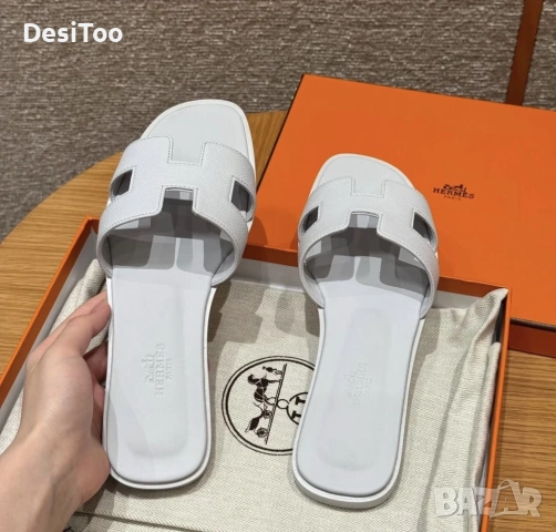 Hermès Oran White , снимка 3 - Чехли - 54769410