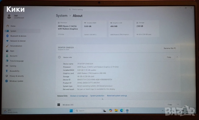 Лаптоп Dell Inspiron 3525 15" *НОВ*, снимка 6 - Лаптопи за дома - 55141251