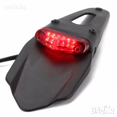 Заден калник за мотор с LED стоп 12V – Ендуро/Мотокрос опашка, ABS, черен, 33x11 см 10135, снимка 9 - Друга електроника - 54658782