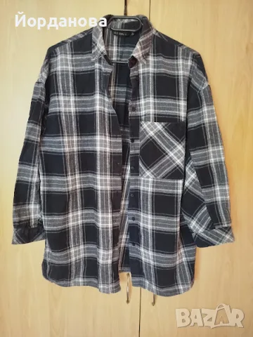 Черно-бяла карирана риза Zara, снимка 2 - Ризи - 55681104