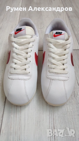 Бели кожени дамски маратонки NIKE CORTEZ размер EUR38, снимка 8 - Маратонки - 54635166
