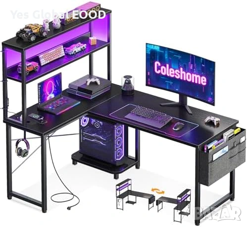 L бюро Coleshome LED 110x80 с контакти черно