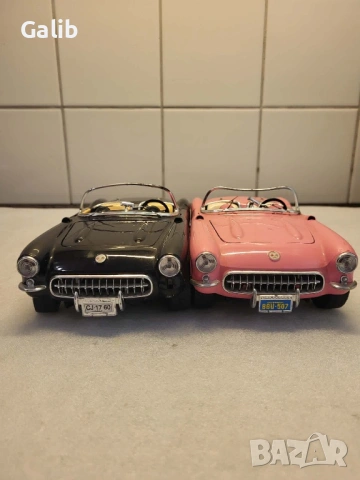 Chevrolet Corvett 1957 Burago метална колекционерска количка, снимка 2 - Антикварни и старинни предмети - 54611865