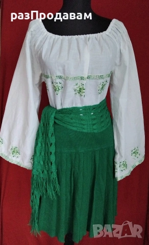 Плетен Шал с ресни ~ ажурна плетка, снимка 3 - Шалове - 54368837