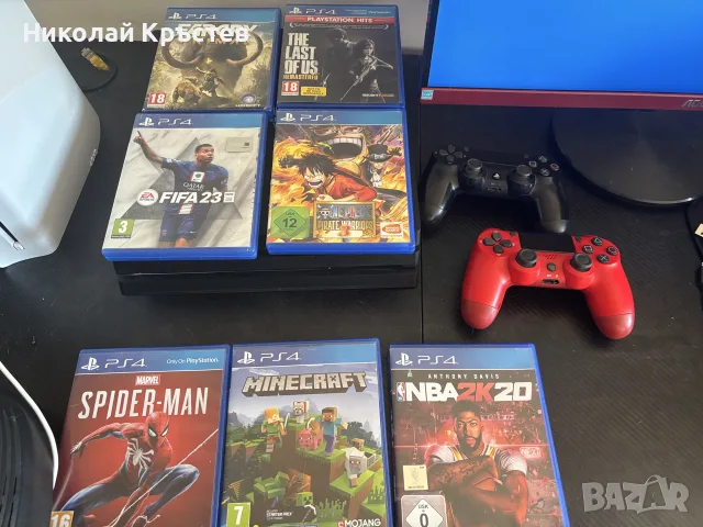 PS4 Pro 1tb с два контролера и 7 игри