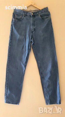 Светлосини мъжки дънки Hugo Boss W33 L34 (размер M/L) 100% памук, без забележки, снимка 2 - Дънки - 54583317
