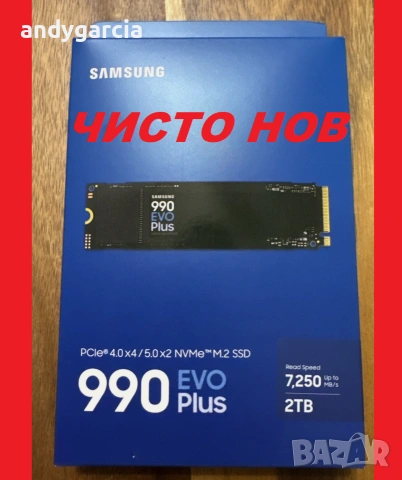 2TB SSD SAMSUNG 990 EVO Plus PCIe 4.0 M.2 Type 2280, ЧИСТО НОВ ДИСК за лаптоп или настолен