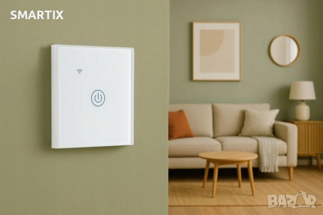 Смарт WiFi Стъклен Ключ за Осветление Tuya Smart Life, снимка 3 - Други - 55058513