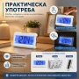 Дигитален настолен часовник с термометър сензор дата гласово управление за спалня офис електронен, снимка 7