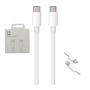 Кабел за данни 1TECH USBCC-1M, Type-C към Type-C, PD30W, 1.0m, Бял, снимка 1