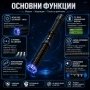 Мощен електрошок с LED фенер телескопична палка за самозащита кучегон самоотбрана защита от кучета, снимка 2