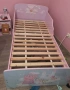 Детско легло Peppa Pig 140x70 см с ламелна основа – Розово легло с Пепа Пиг, замък и еднорог, снимка 2