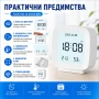 Малък електронен настолен часовник с температура влага дата сензор светещ на батерии дигитален LED, снимка 4