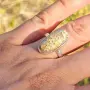 Сребърен пръстен с фосилизирана динозавърска кост, снимка 1