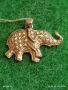 Сребърен медальон с формата на слон 🐘 и кристали амулет за здраве 14154, снимка 2