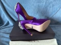 Нови изящни обувки Badgley Mischka Kiara Purple Satin size 37, снимка 3