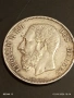 Сребърна монета 5 франка 1869г. Белгия крал Леополд втори 40523, снимка 10