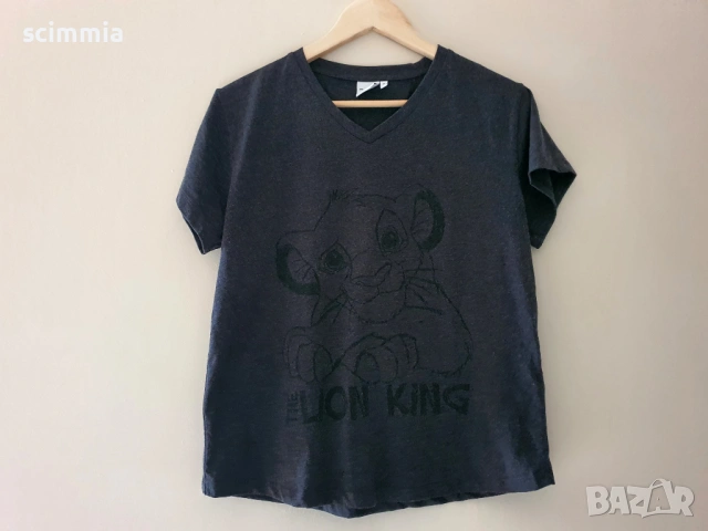 Disney Lion King черна тениска със Симба дамска M, оригинална, снимка 5 - Тениски - 54806839
