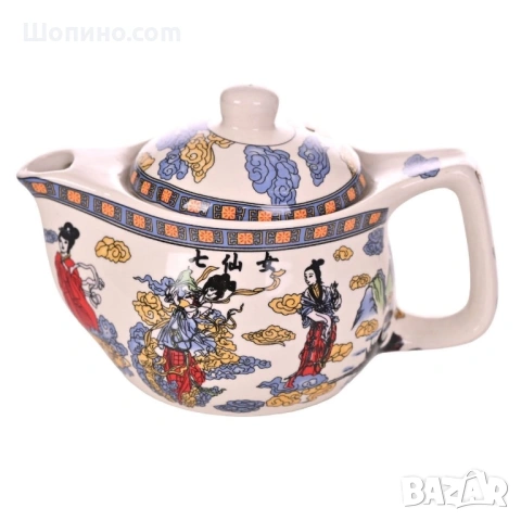 Керамичен чайник с цедка и капак, 4 модела, снимка 6 - Съдове за готвене - 54365632