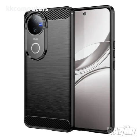 Калъф за vivo V50 5G – Карбонов текстура, Четкан, TPU, Издигнати ръбове, 3 цвята