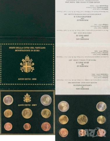 Евросет Ватикана 2005 година UNC