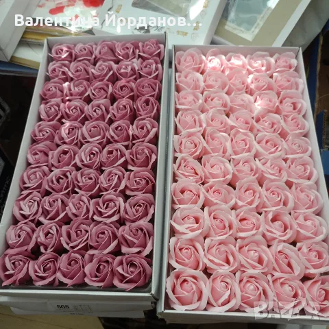 сапунени рози 50 бр в кутия , снимка 2 - Изкуствени цветя - 55345585