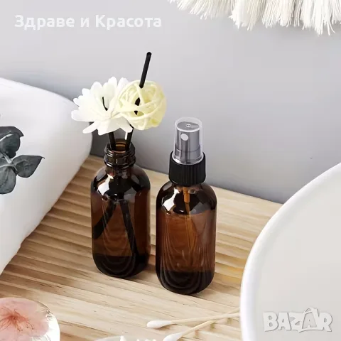 Шишенца със спрей помпичка, 100мл , стъклени, снимка 3 - Буркани, бутилки и капачки - 55636615