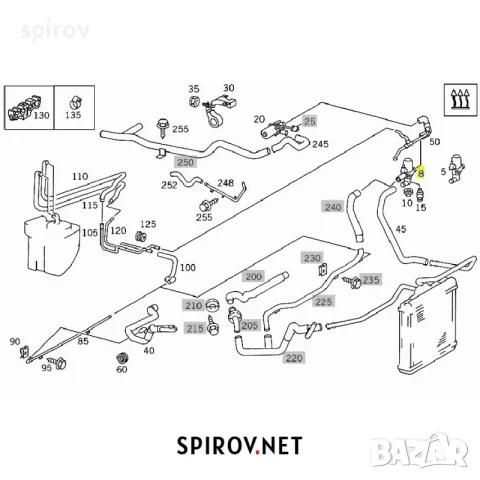 Клапан парно Mercedes Sprinter Vito SL A0018300684, снимка 4 - Части - 55703214