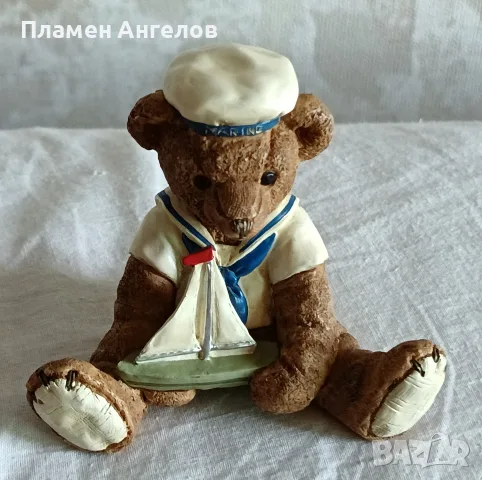 Винтидж колекционерска фигурка мече-моряк Gilde Handwerk Германия , снимка 5 - Колекции - 55548278