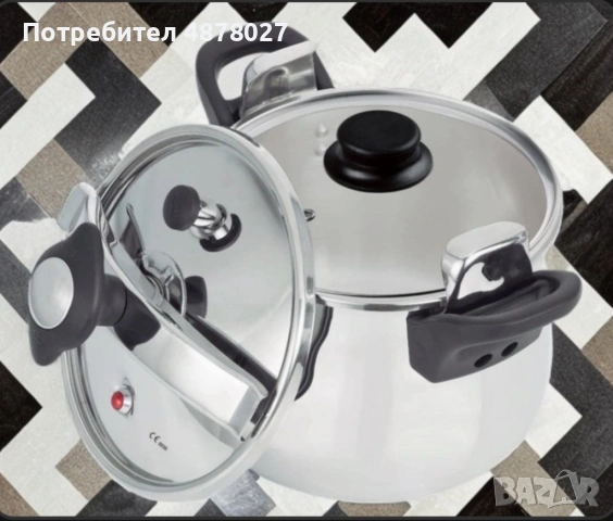Тенджера под налягане Rosberg, 5л/7л/9л, Индукция, Неръждаема стомана, Стъклен и метален капак, снимка 3 - Съдове за готвене - 55241531