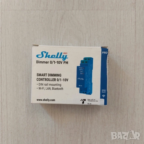 Shelly Pro Dimmer 0/1-10V PM | Професионален LAN/Wi-Fi Димер с Енергомер | DIN шина