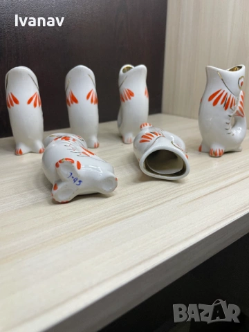 Комплект от 6 бр. порцеланови чаши риба СССР, снимка 4 - Антикварни и старинни предмети - 53983385