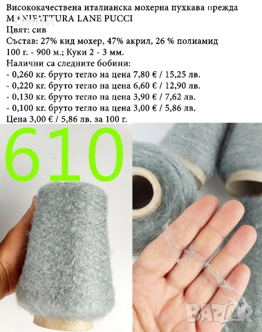 Висококачествени италиански прежди на бобини, снимка 2 - Други - 52042454