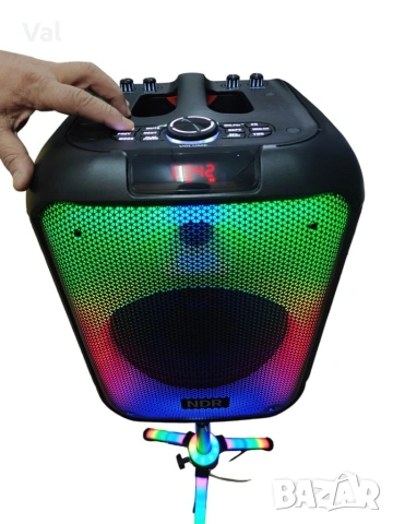 Bluetooh Karaoke Speaker NDR 102B - Красив LED високоговорител със 7 режима; 2 години гаранция, снимка 7 - Bluetooth тонколони - 54827138