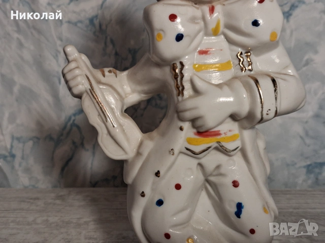 Стара Порцеланова Фигура Клоун със Забележки, снимка 3 - Антикварни и старинни предмети - 54752966