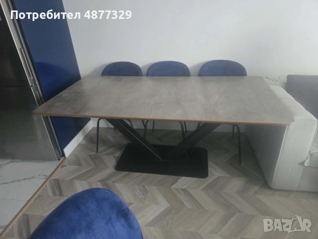 Кухненско или офисна маса със 6 стола., снимка 2 - Маси - 55175021