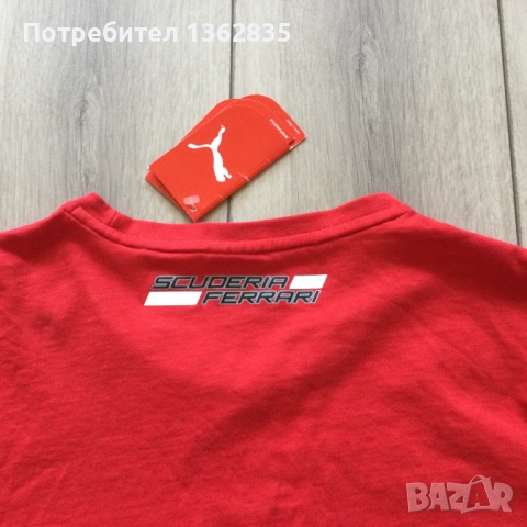 за феновете на FERRARI и FORMULA 1  : НОВА оригинална червена тениска Puma x  /  Ferrari размер XXL , снимка 10 - Тениски - 54556182
