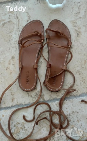 Кожени сандали Mango, номер 40-41, снимка 5 - Сандали - 55118504