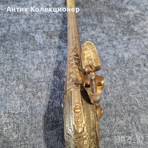 Османски / балкански кремъчен пистолет с италианска цев, XVIII век, снимка 4 - Антикварни и старинни предмети - 55665831