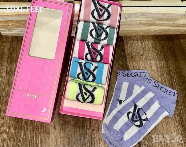 Versace 🤍 Victoria Secret 🤍6бр в Кутия 🤍Дамски Чорапи , снимка 2 - Дамски чорапи - 55682844