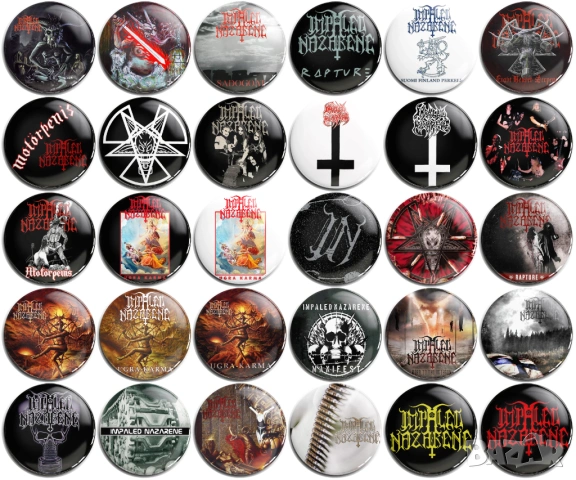 Значки на Death Metal бандите Napalm Death Impaled Nazarine Deicide Bolthrower Carcass Beherit, снимка 3 - Колекции - 50064408