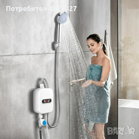 Проточен термостатичен бойлер за мигновена топла вода – Комплект с душ слушалка и регулатор