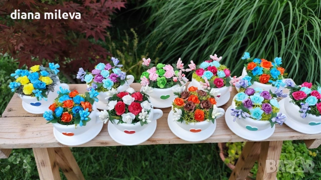 Сладурски чашки с нежни цветлета в различни цветове!!